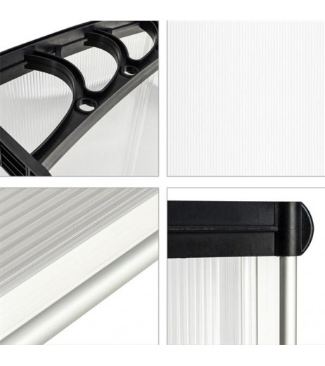 HT-190 x 100 Household Application Door & Window Rain Cover Eaves Canopy Black Holder