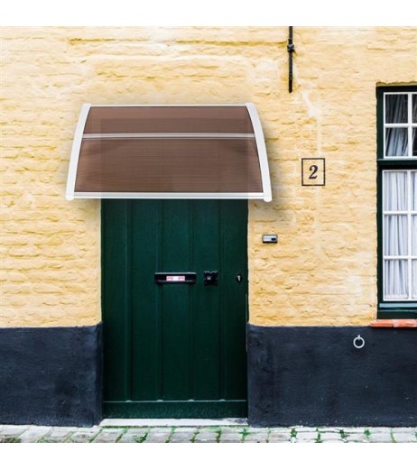 [US-W]HT-100 x 80 Household Application Door & Window Rain Cover Eaves Brown Board & White Holder