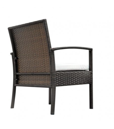 [US-W]TY-3pcs 2pcs Arm Chairs 1pc Coffee Table Rattan Sofa Set Brown Gradient