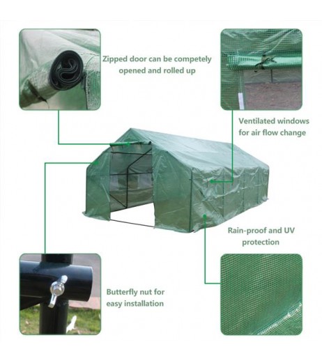 20′x10′x7′-B Heavy Duty Greenhouse Plant Gardening Spiked Greenhouse Tent