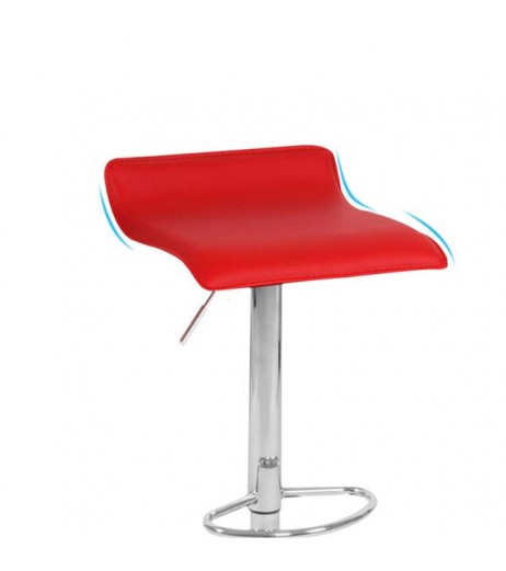 2 X Barhocker 2er-Set Barhocker Barstuhl Verstellbare Höhenverstellung, verchromter Stahl, Antirutschgummi, pflegeleichter Kunstleder, gut gepolsterte Sitzfläche (Rot)