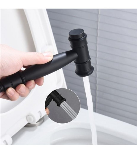 Stainless Steel Toilet Handheld Sprayer Kit Hot and Cold Water Black Bidet Sprayer Set