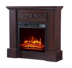 ZOKOP SF103-18g   HA203-32 32 "Wood Brown Fireplace Cabinet 1400W Single Color / Fake Firewood / Heating Wire / With Small Remote Control Movement Black