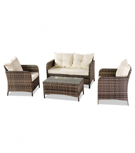 Oshion Outdoor Leisure Sofa Combination Four-piece Set-Gray Package-1 (Combination Total 2 Boxes)