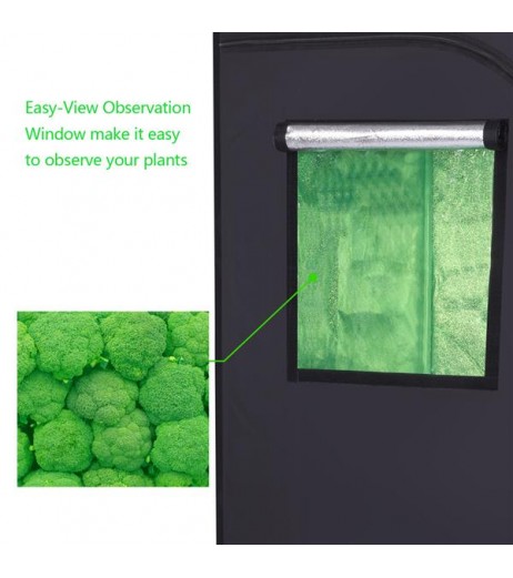 LY-240*120*200cm Home Use Dismountable Hydroponic Plant Grow Tent with Window Black