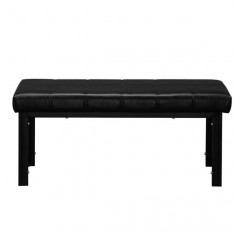 1PC 119x39x46CM Simple Line Decoration Leather Bench with 6-Seater Dining Table Black