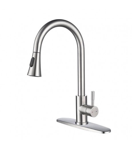 Single Handle High Arc Pull out Kitchen Faucet with Pull down Sprayer Stainless Steel Sink Faucet