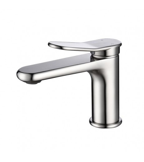 Single Handle Brushed Water Faucet Bathroom Sink Washroom Basin Vanity Solid Brass Water Tap