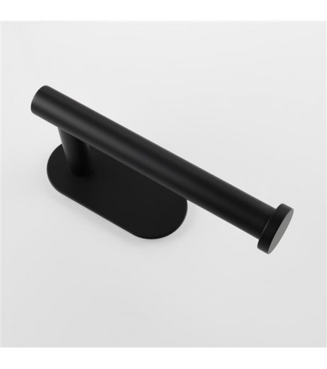 Stainless Steel Toilet Paper Holder Adhensive Tissue Paper Roll Holder for Bathroom Black