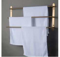 304 Stainless Steel Brushed Gold Multilayer Stagger Three Towel Bars Towel Rack  Bathroom Accessories KJWY003JIN-45CM