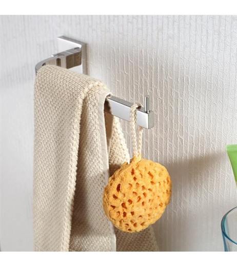 Bright Polishing Square Base Towel Hook Bars Silver Towel Rack 304 Stainless Steel Bathroom Accessories KJ51309