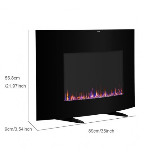 ZOKOP SF301-35 35 "1400W Cambrio Wall Hanging/Fireplace Single Color/Fake Wood/Heating Wire/Small Remote Control Black