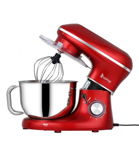 ZOKOP ZK-1504N Chef Machine 5.5L 660W Mixing Pot with Handle Red Spray Paint